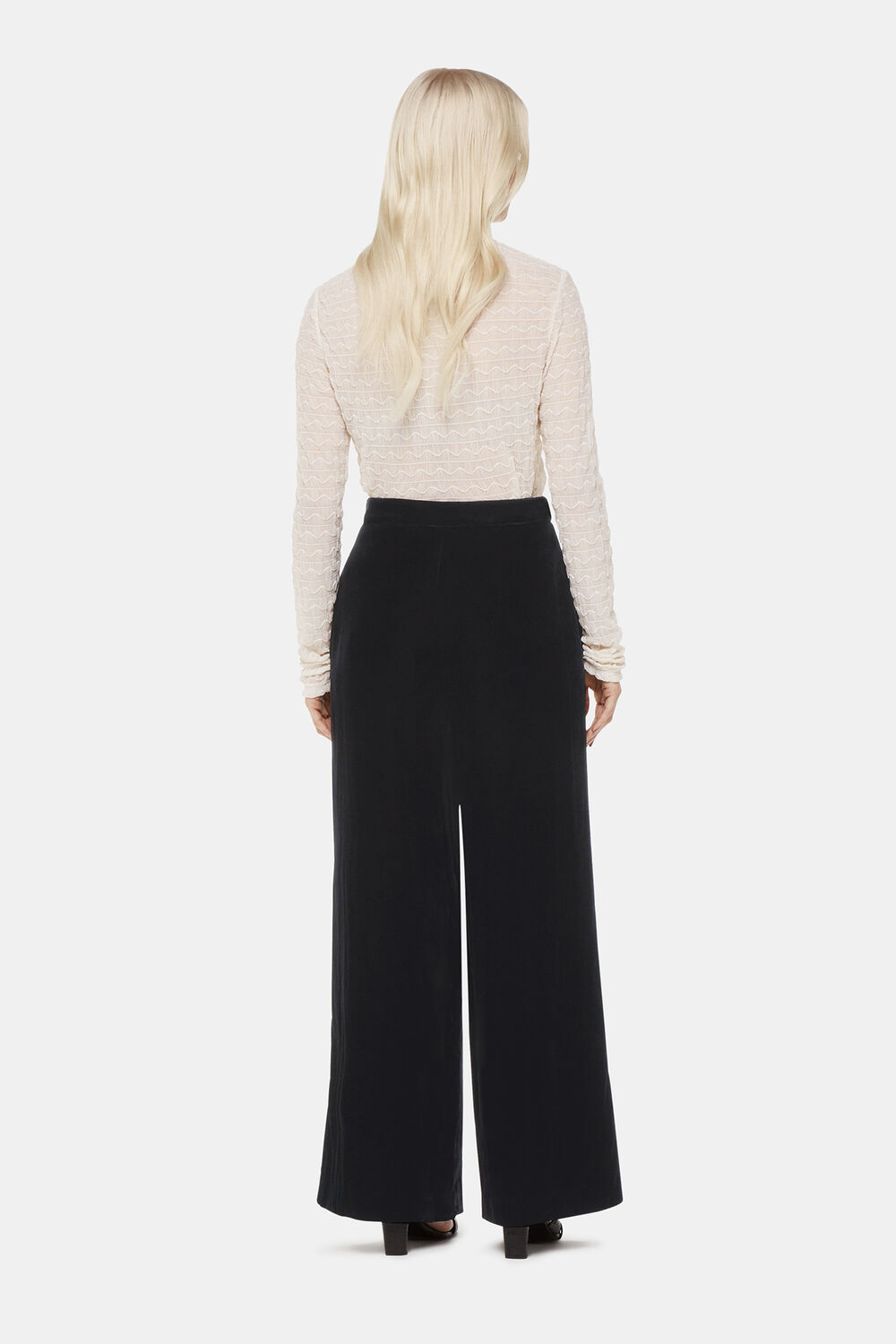 Petite Full Length Velvet Trouser