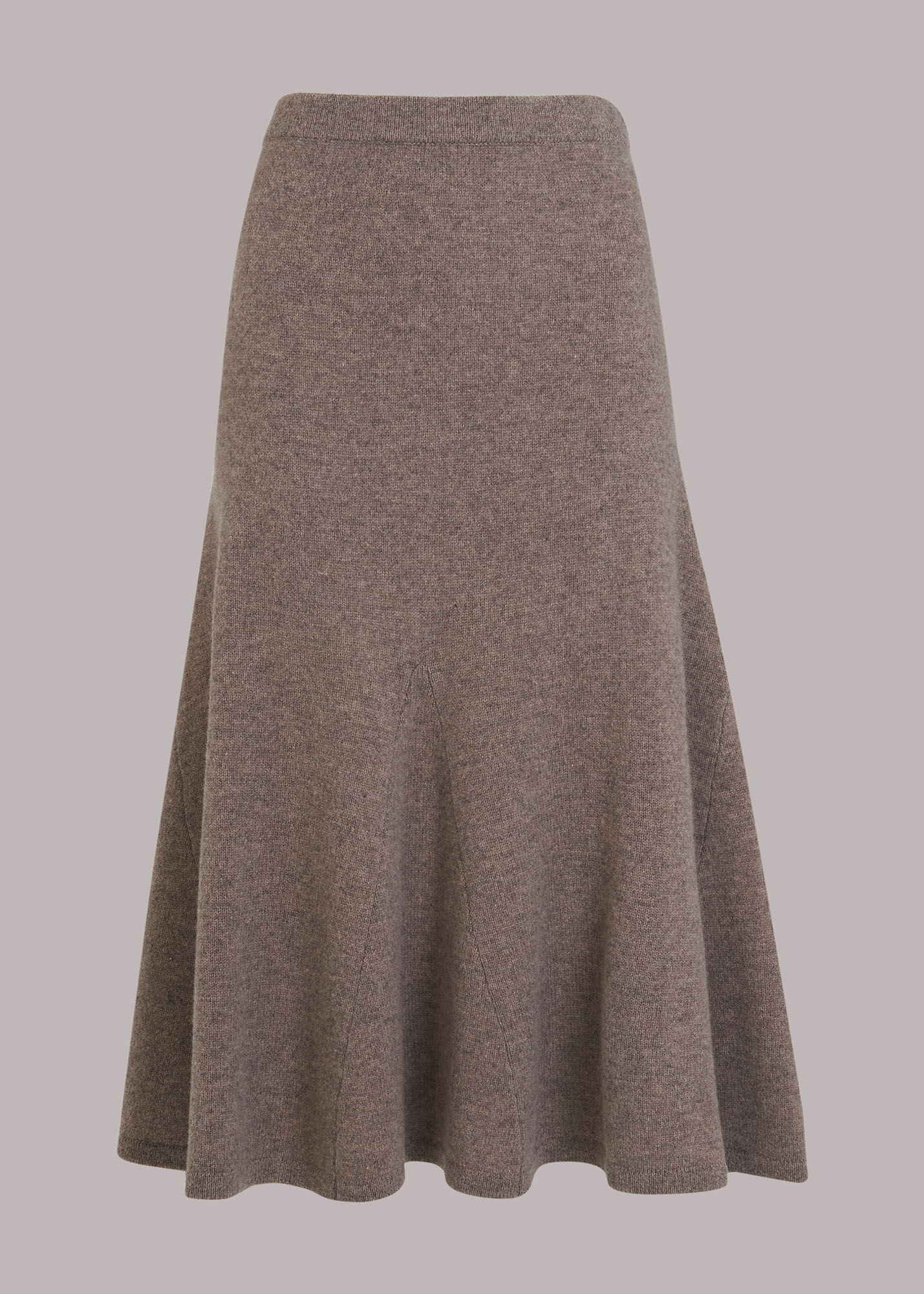 Oatmeal Flare Detail Knitted Skirt WHISTLES
