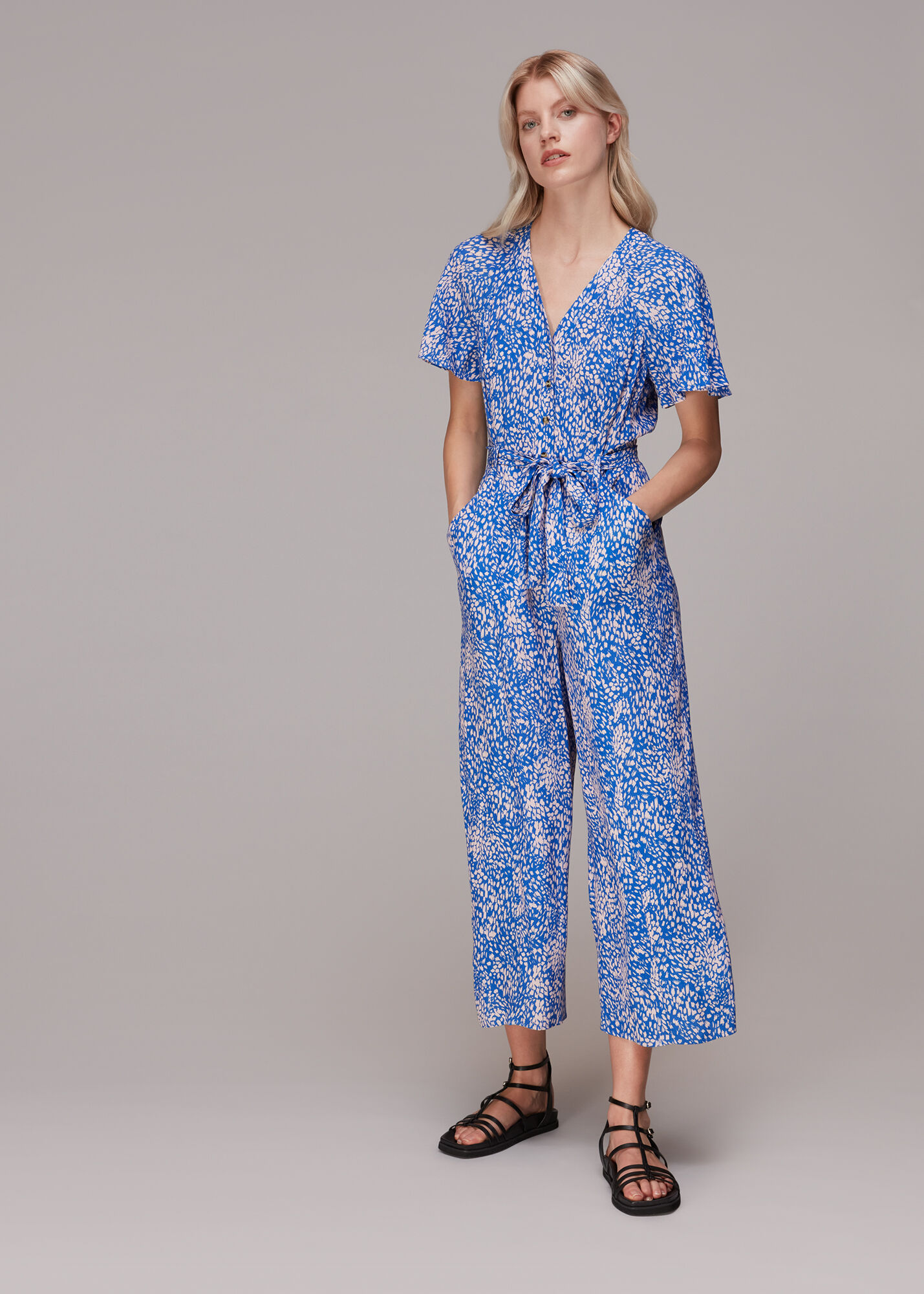Blue/Multi Lively Animal Jemma Jumpsuit WHISTLES