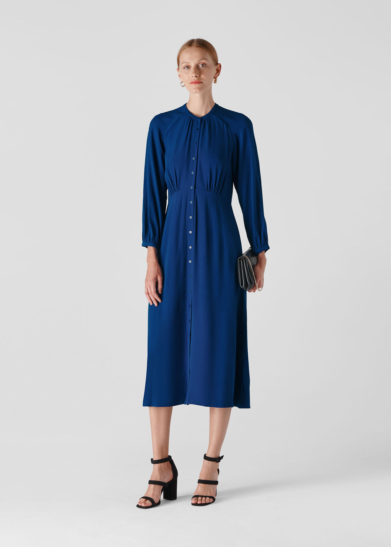 Dark Blue Eloise Dress | WHISTLES | Whistles UK