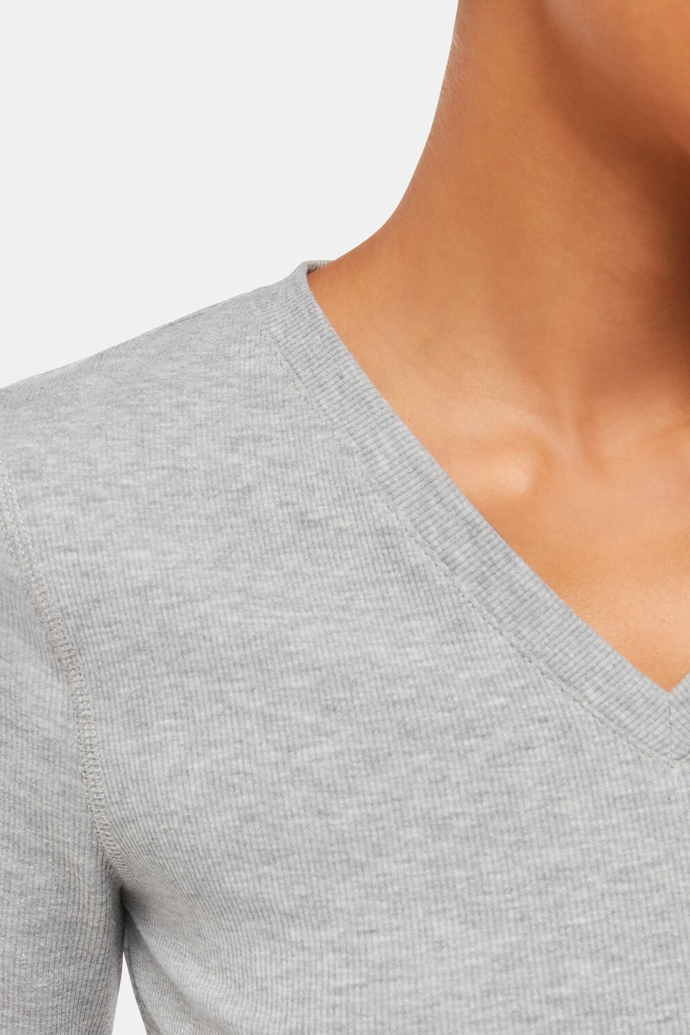 V Neck Ribbed T-Shirt