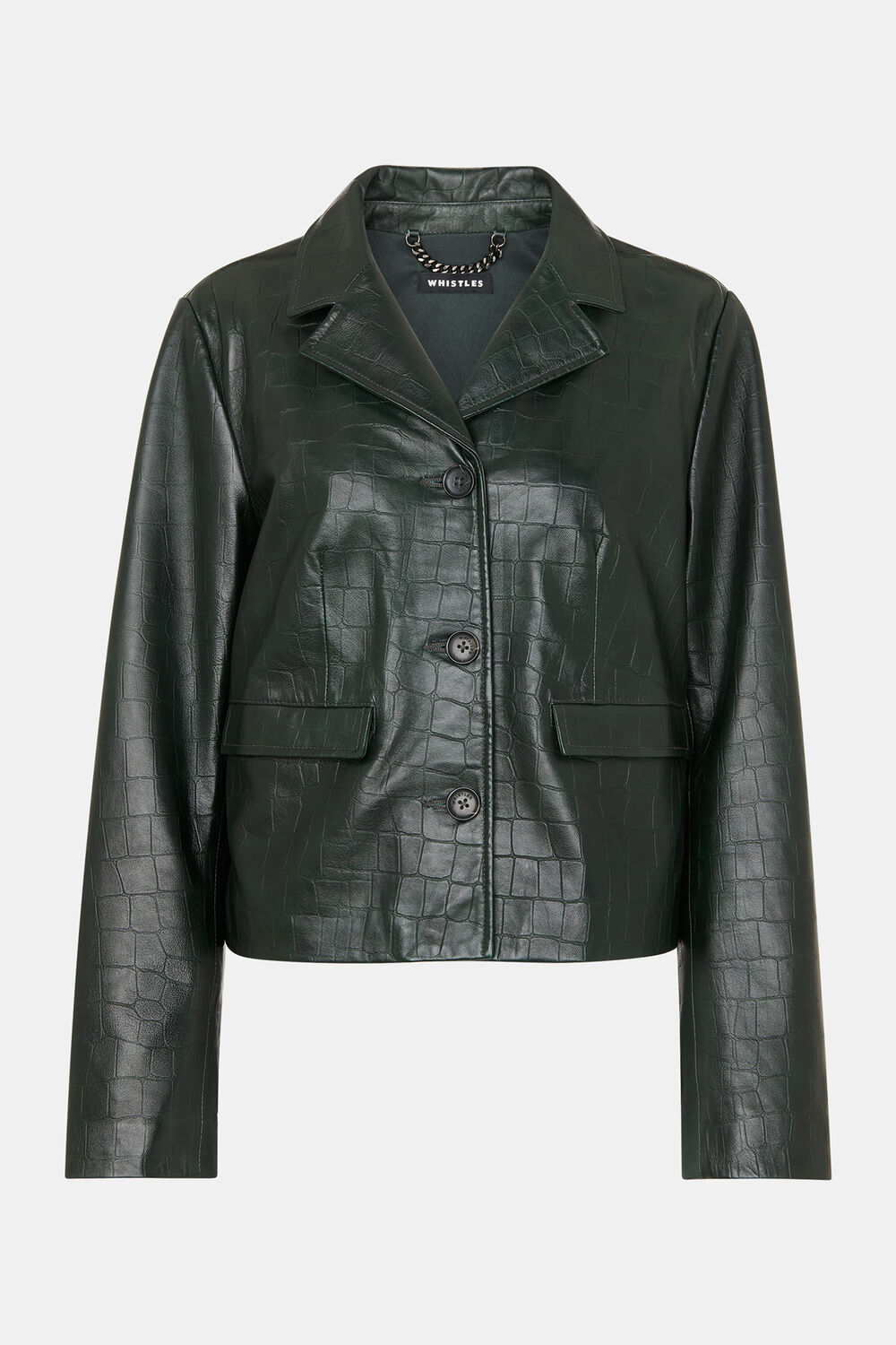 Delia Croc Leather Jacket