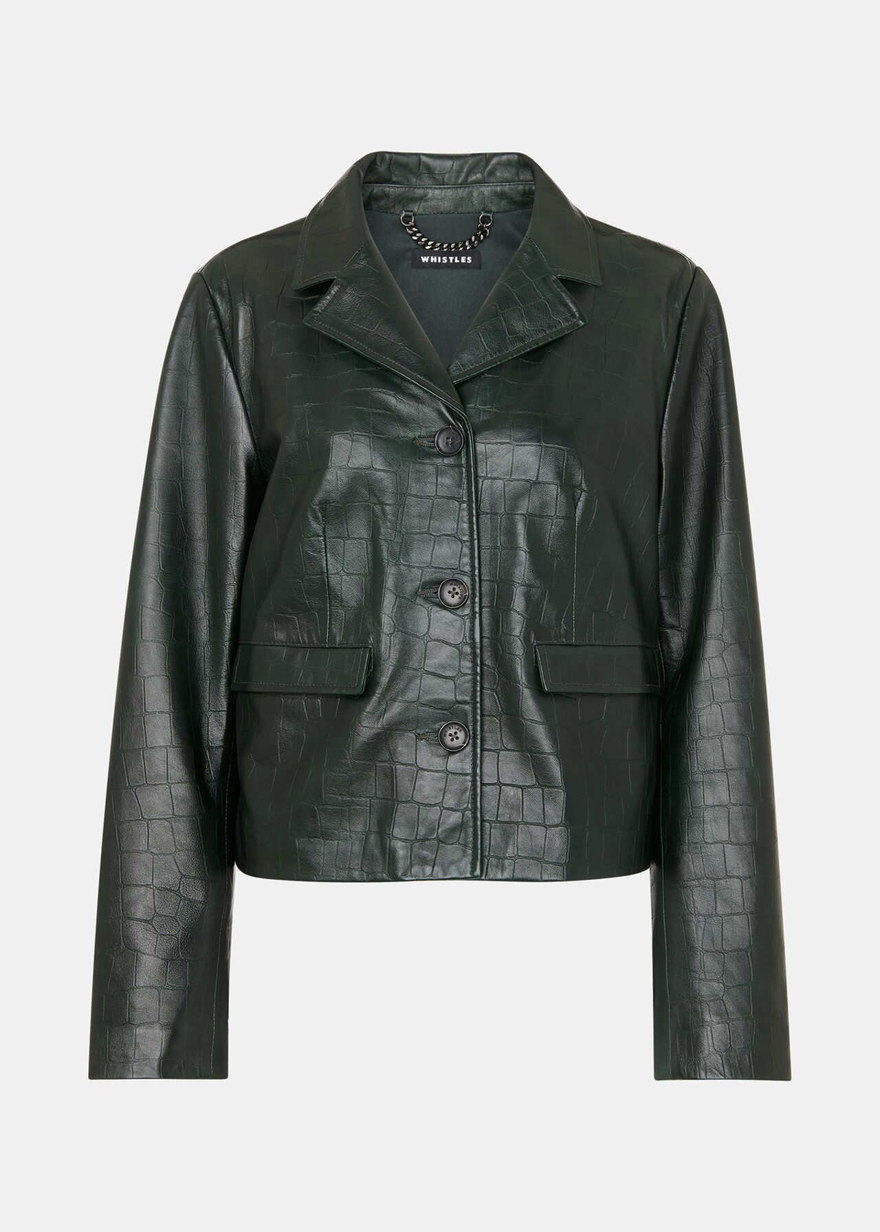 Delia Croc Leather Jacket