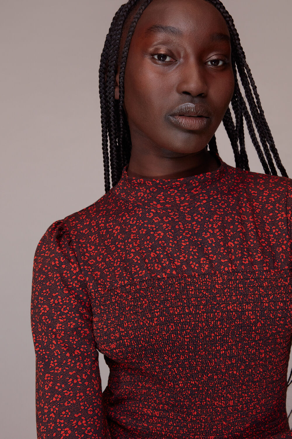 Pansy Dot Shirred Top