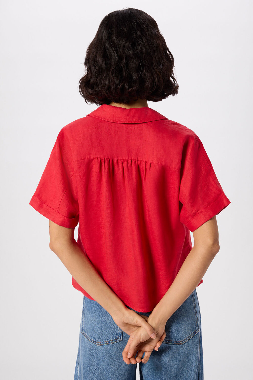 Linen Gathered Shirt