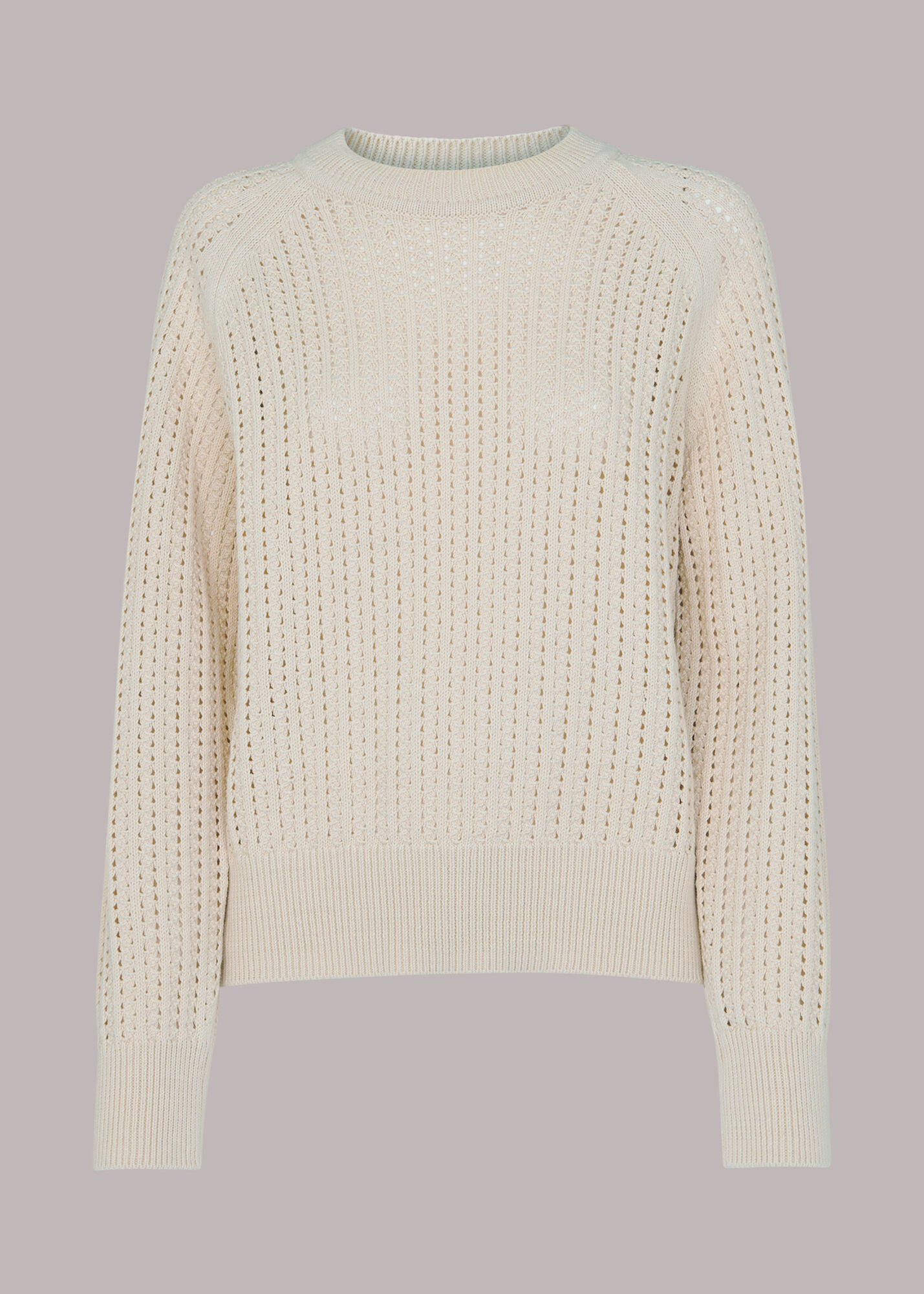 Neutral Pointelle Sweater | WHISTLES
