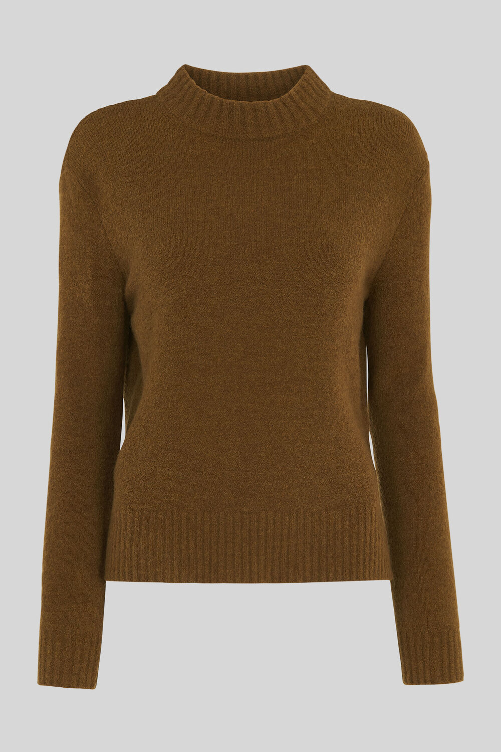 Ribbed Neck Knit Olive