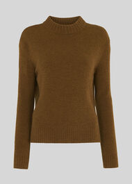Ribbed Neck Knit Olive