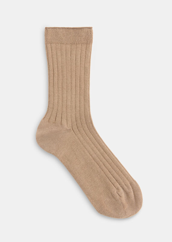 Neutral Classic Ribbed Sock