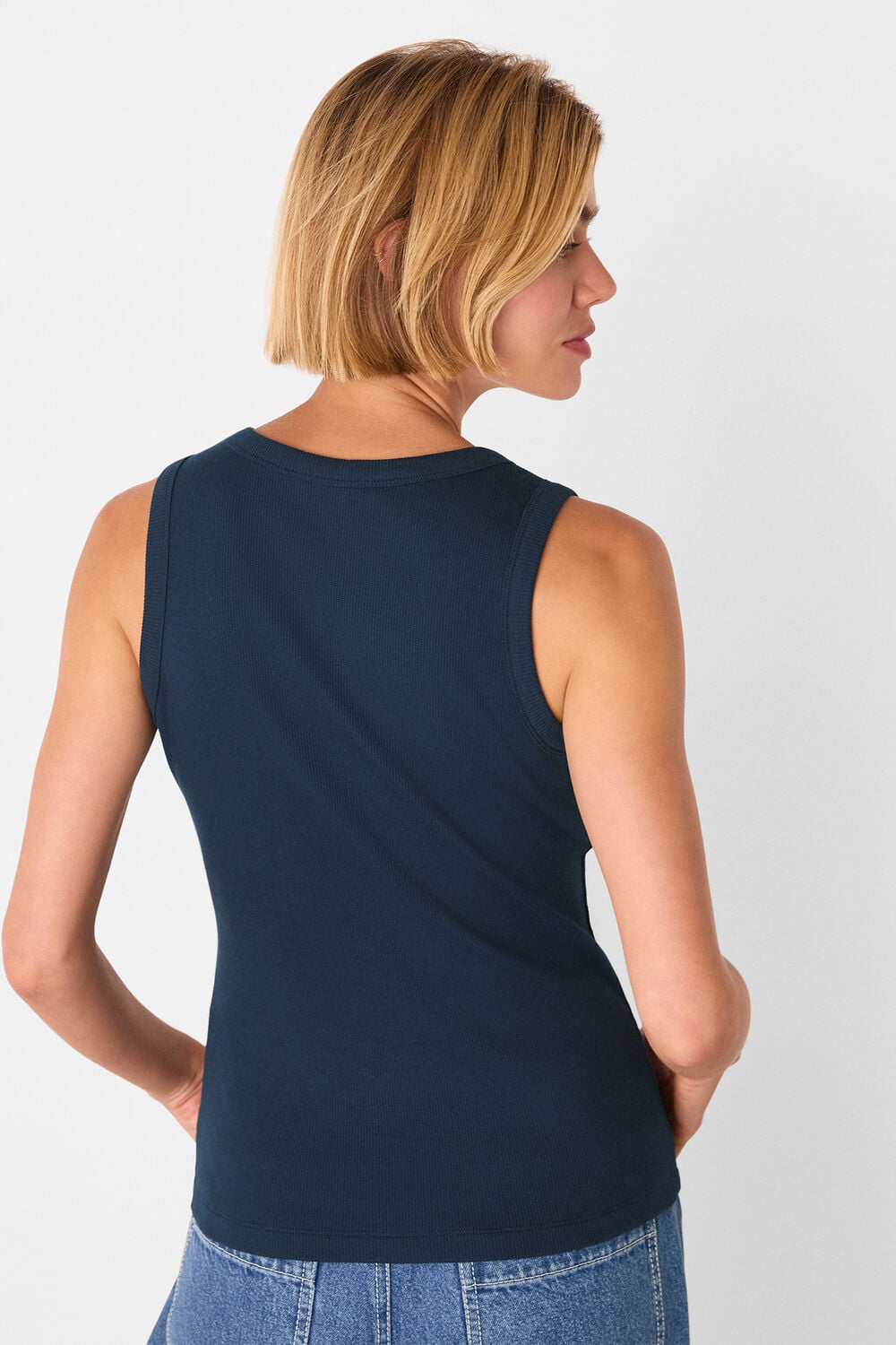 Navy Ellis V Neck Jersey Vest
