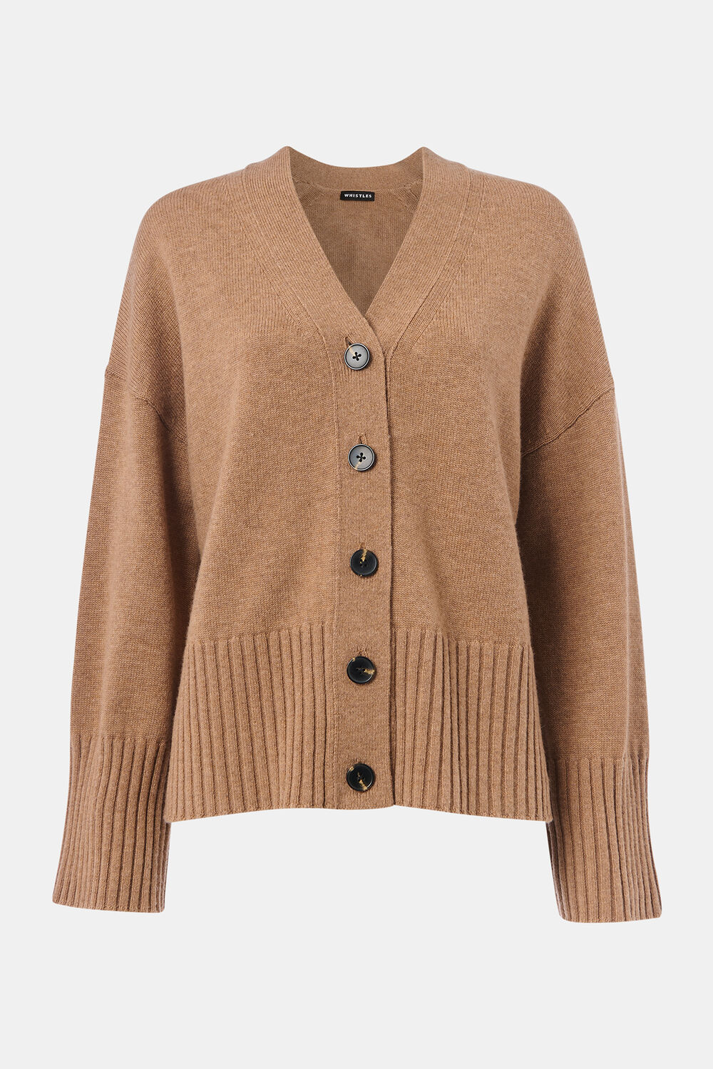 Cashmere Blend Ribbed Cardigan