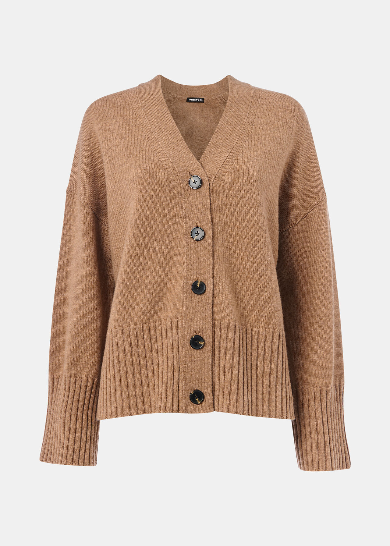 Cashmere Blend Ribbed Cardigan