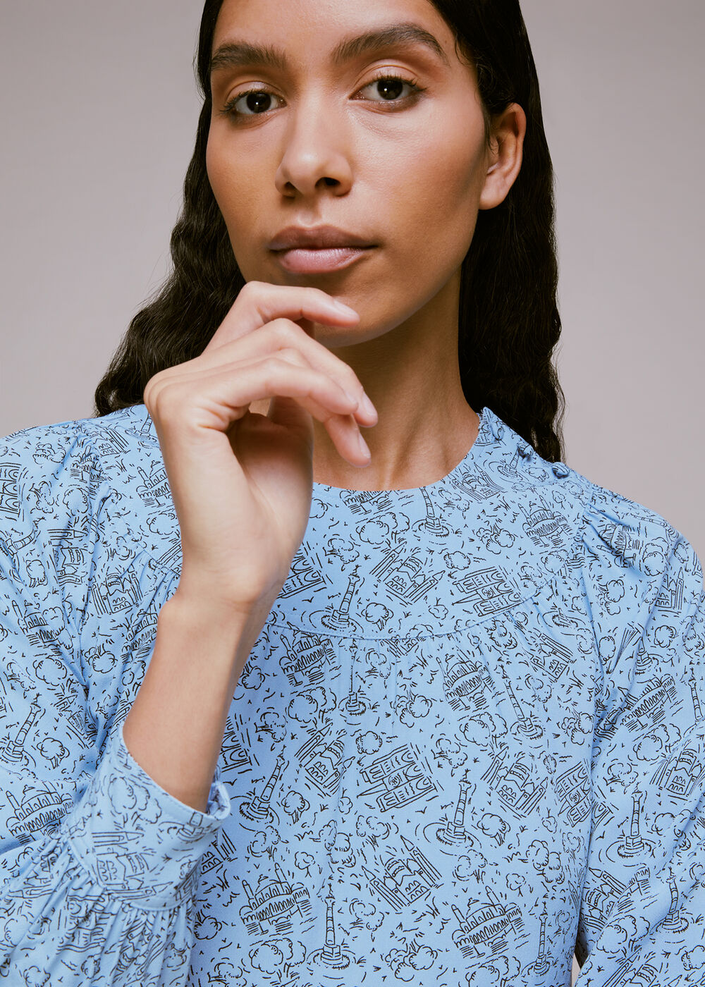 Monument Print Trapeze Dress