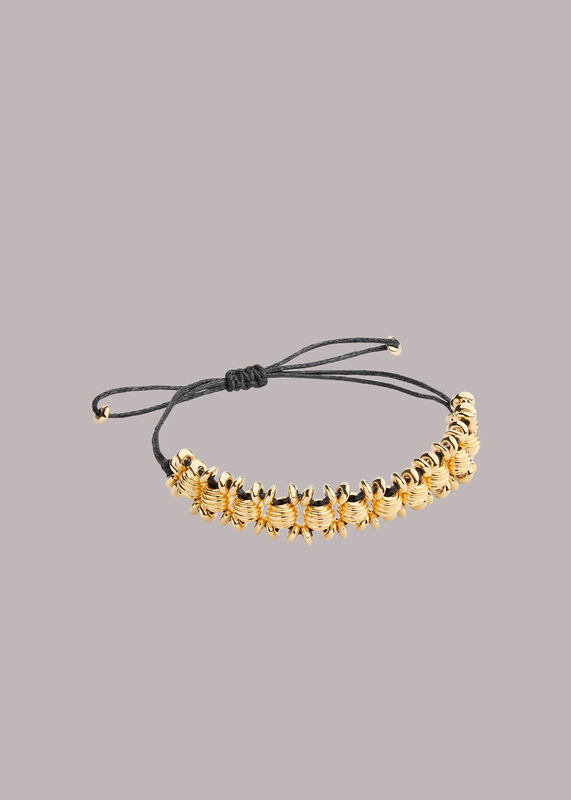 Gold Beaded Cord Bracelet
