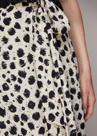 Brushed Dalmatian Wrap Skirt