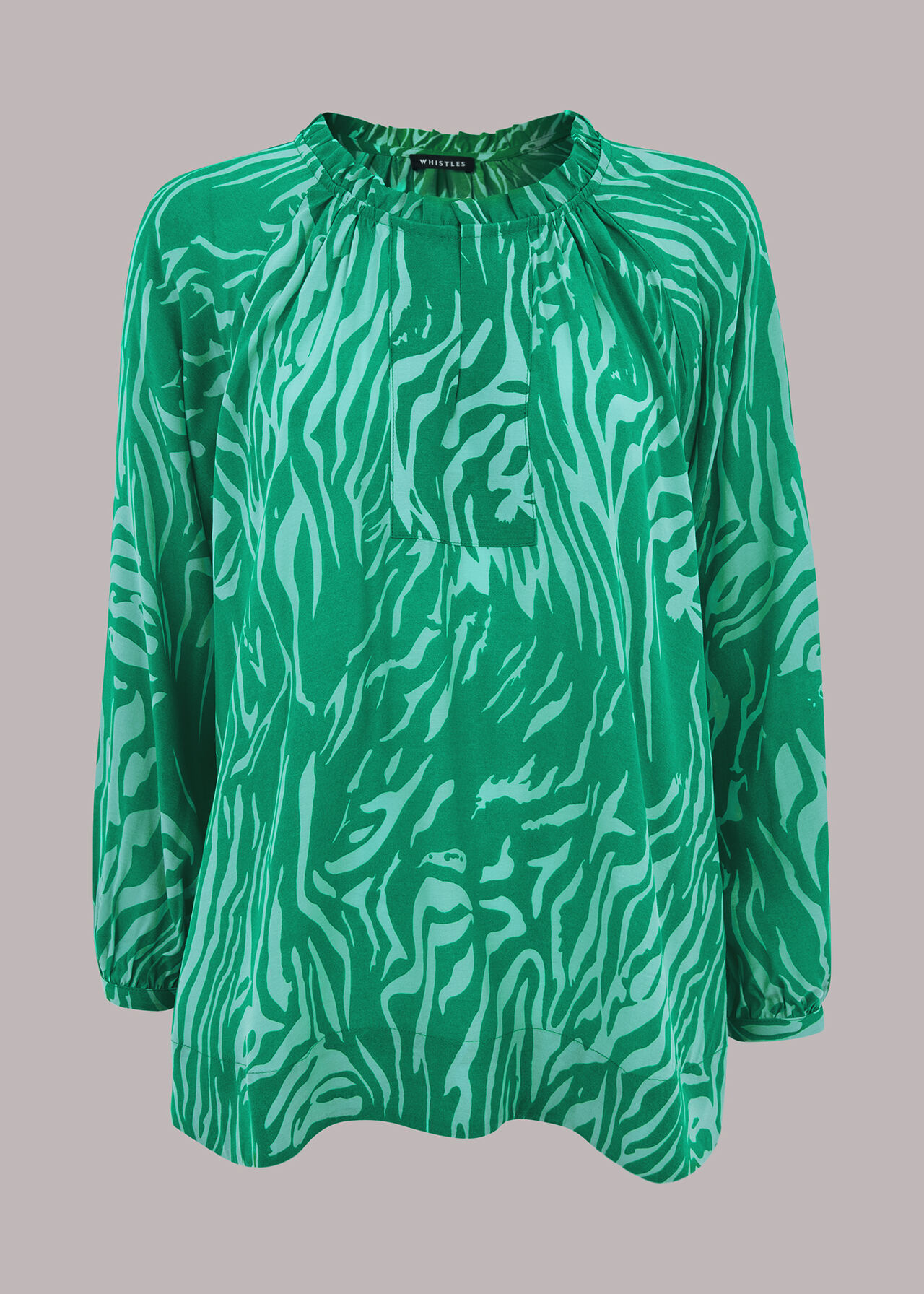 Green/Multi Tiger Print Blouse | WHISTLES