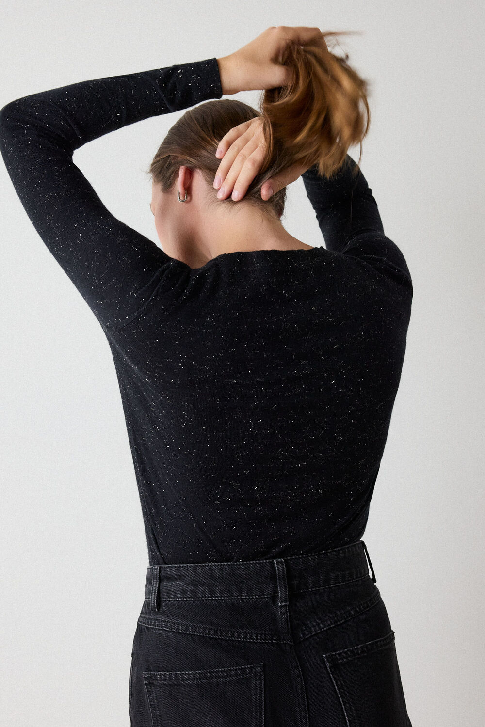 Black Annie Sparkle Crew Neck