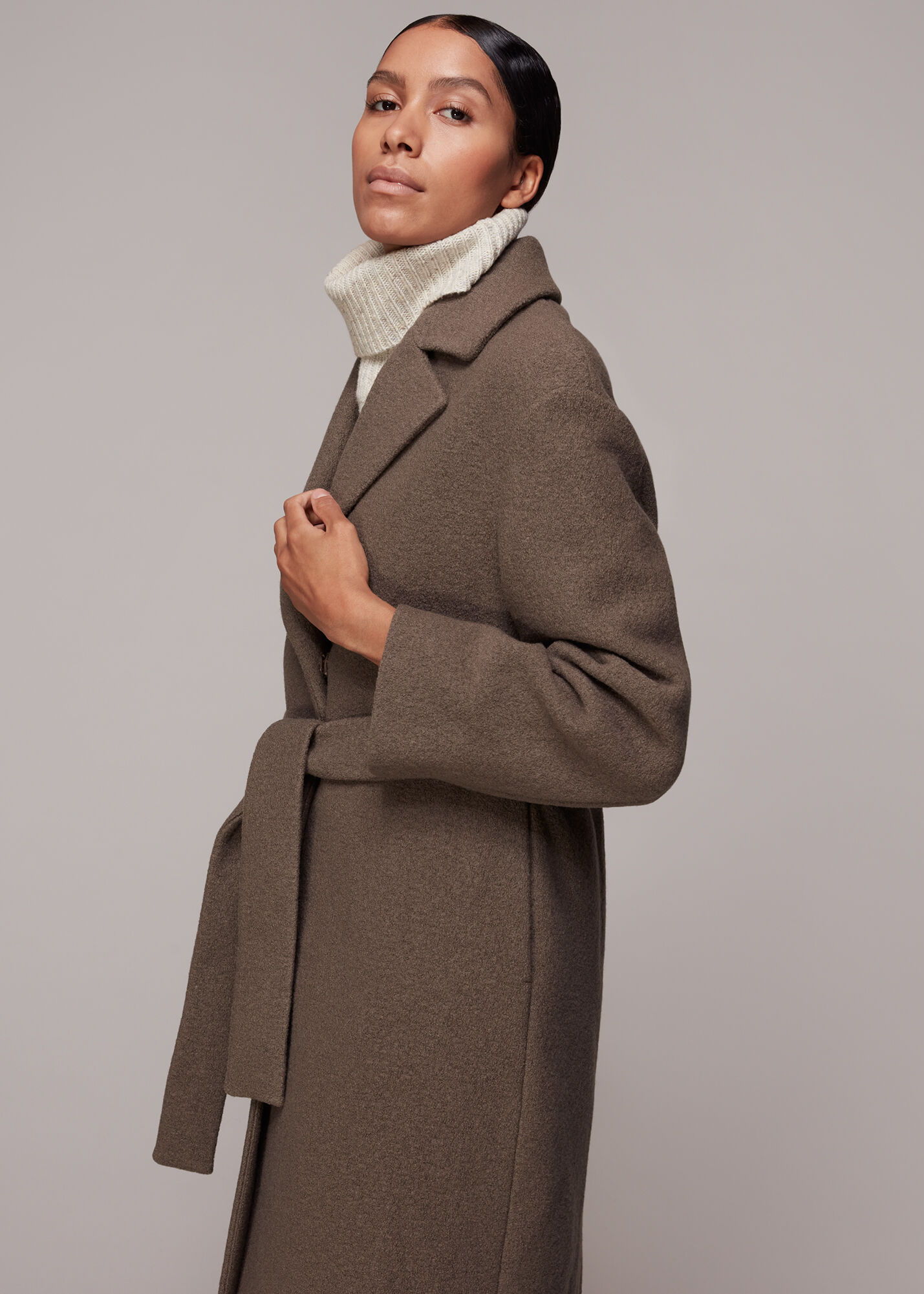 Tie waist hotsell wool coat
