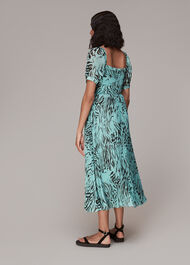 Midnight Tiger Pleated Dress