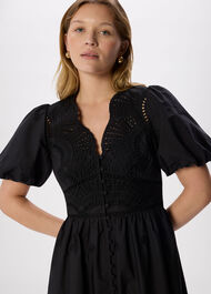 Cotton Broderie V Neck Dress