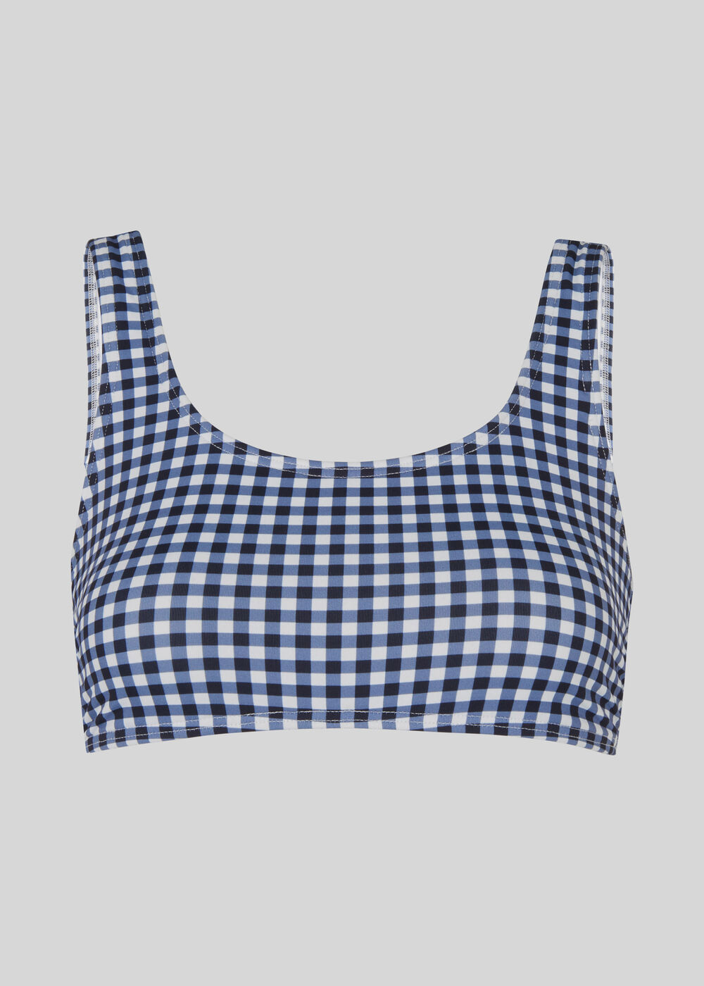Gingham Square Neck Bikini Top Multicolour