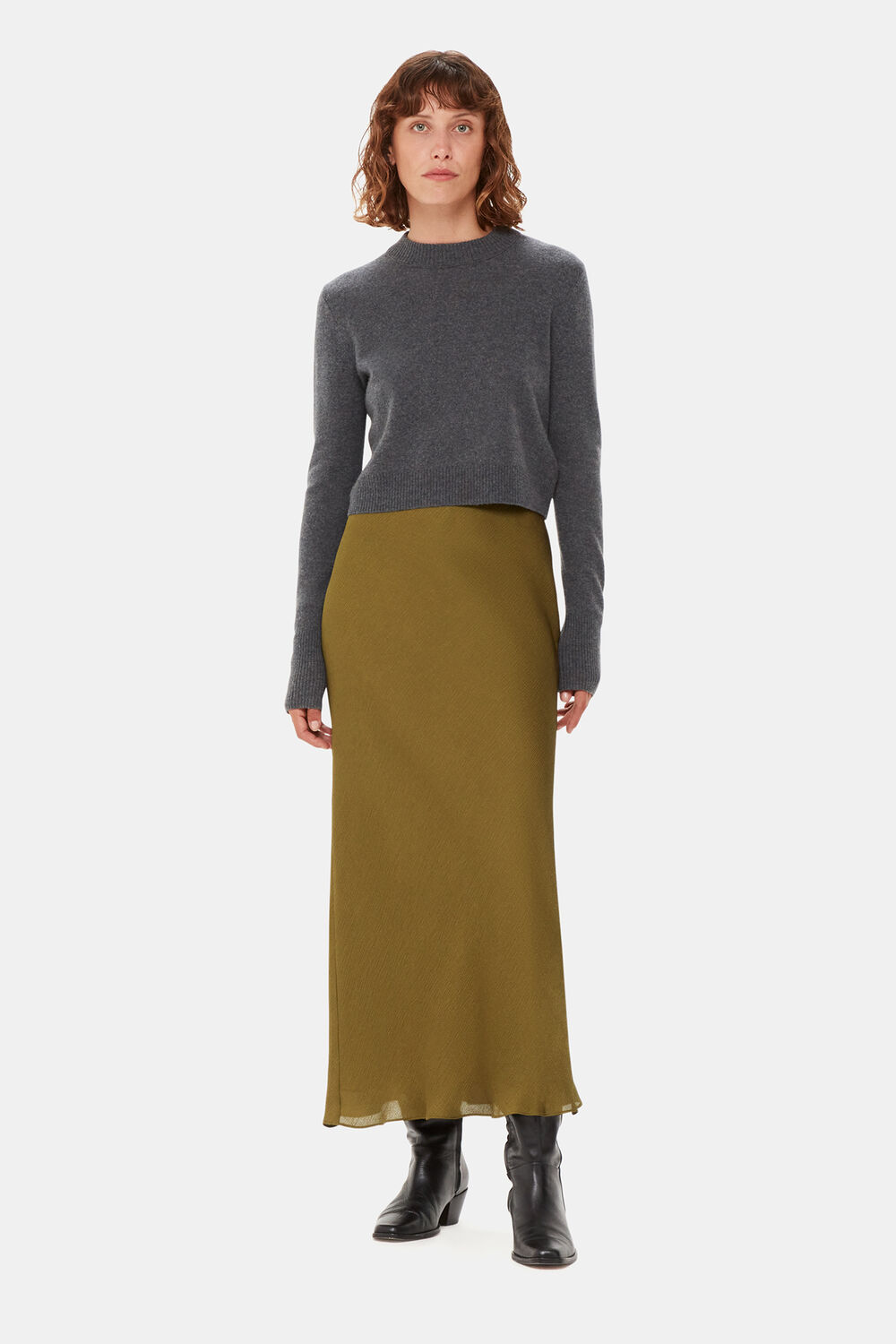 Satin Bias Cut Skirt
