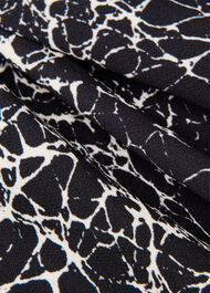 Crackle Print Twist Midi Dress