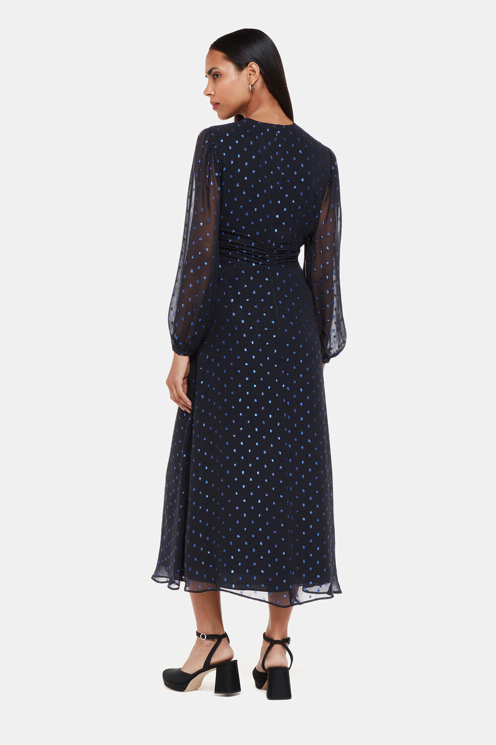 Metallic Dobby Midi Dress