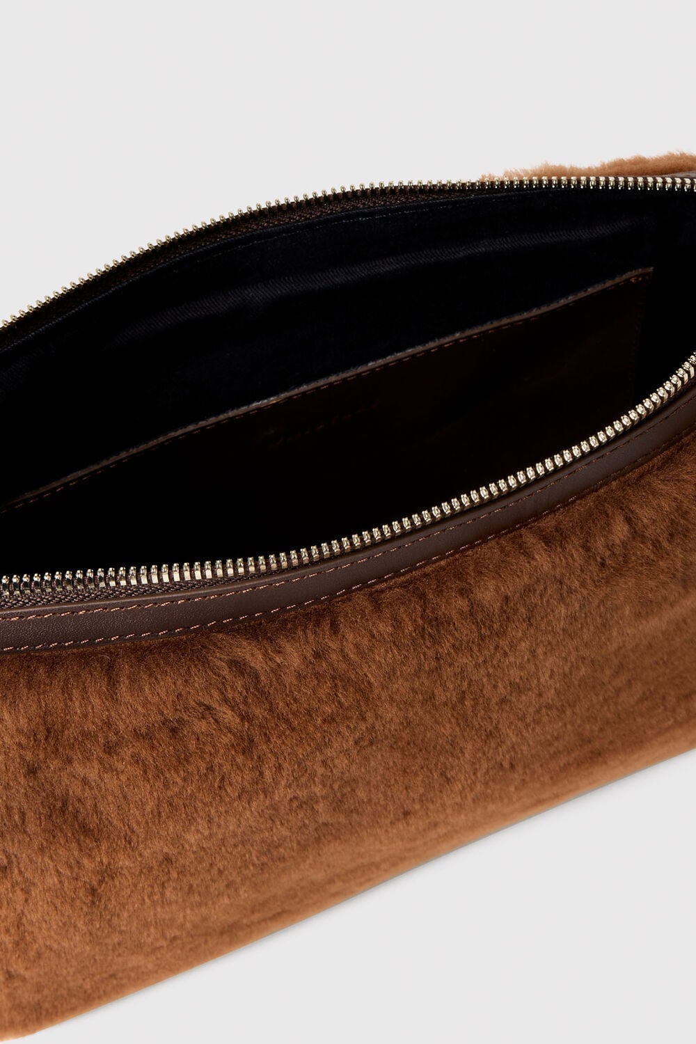 Chocolate Kaia Shearling Crossbody Bag