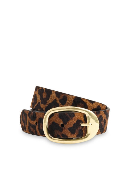 Leopard Print Hair-On Belt