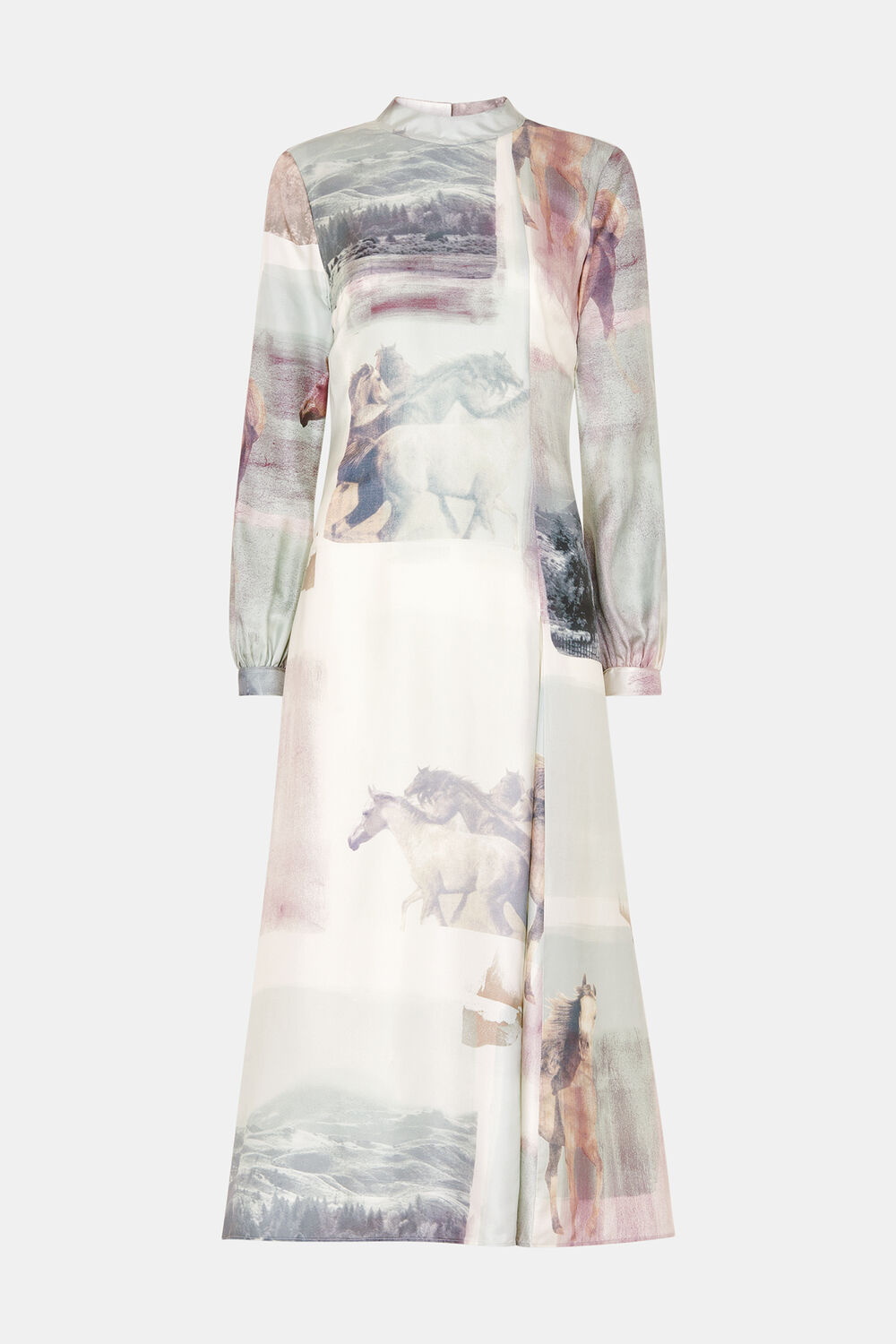 Wild Horse Print Silk Dress