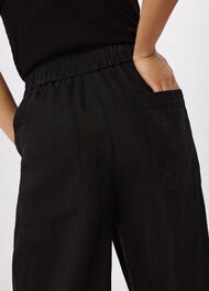 Petite Linen Barrel Leg Trouser