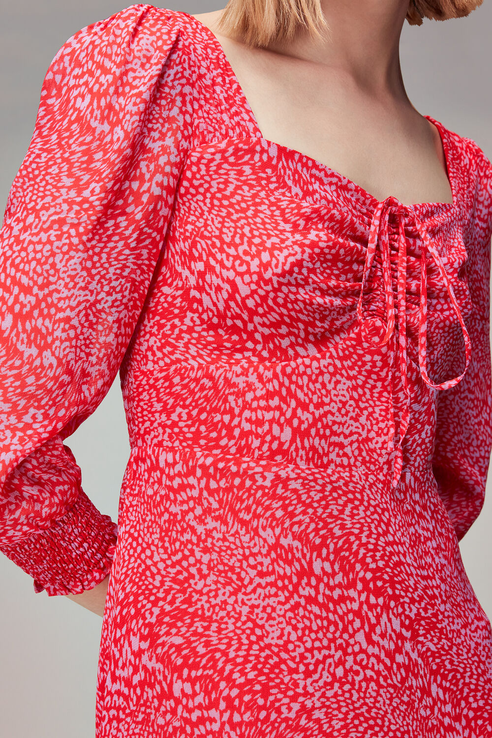 Diagonal Leopard Midi Dress