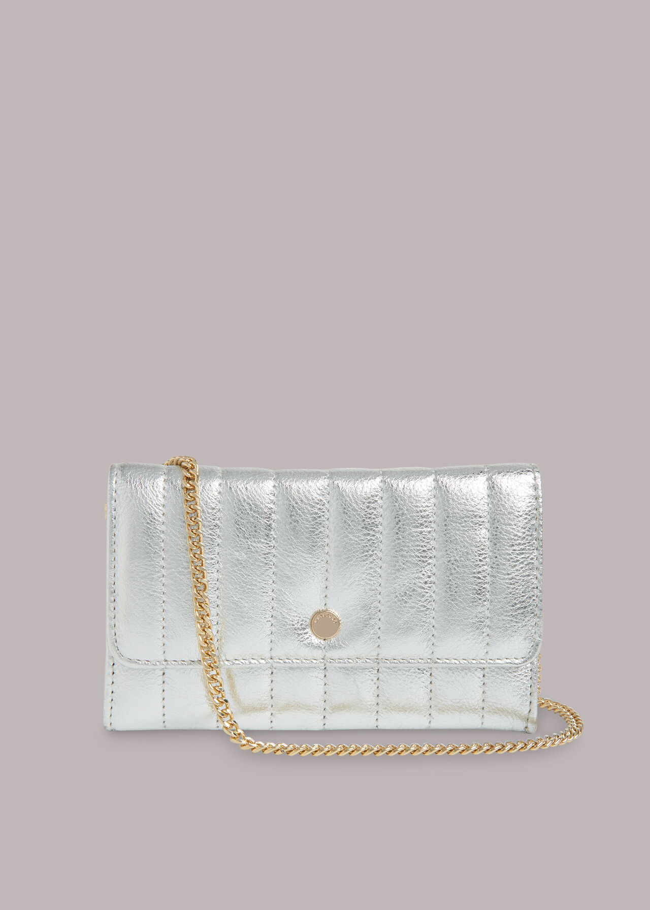 Silver Elly Quilted Chain Purse | WHISTLES | Whistles UK