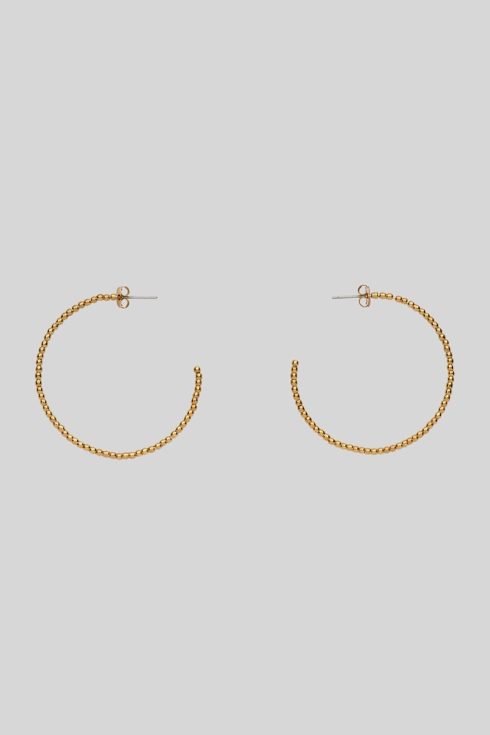 Gold Seed Bead Large Hoop Earring