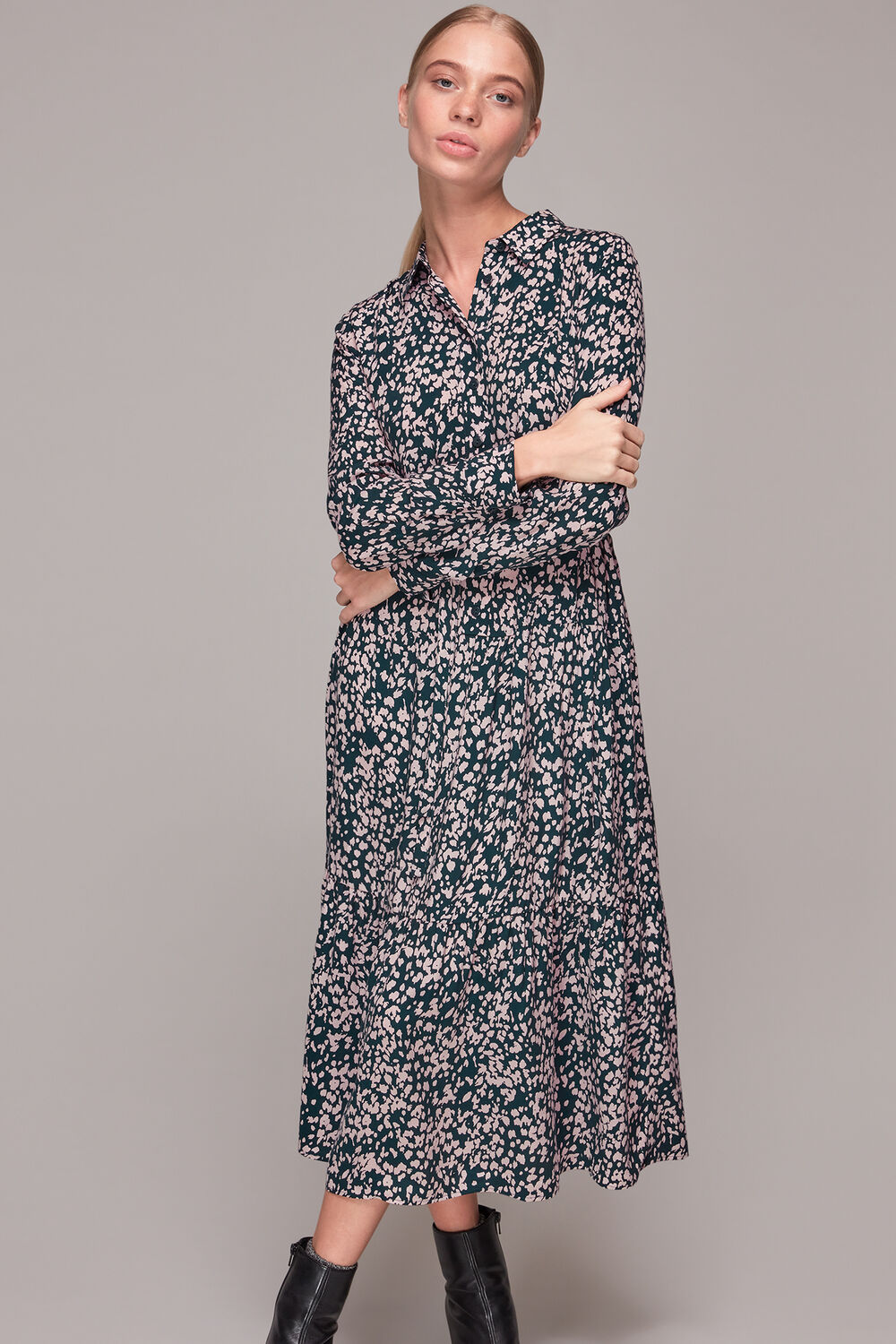 Dashed Animal Shirt Dress