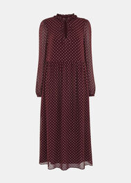 Spot Print Trapeze Midi Dress