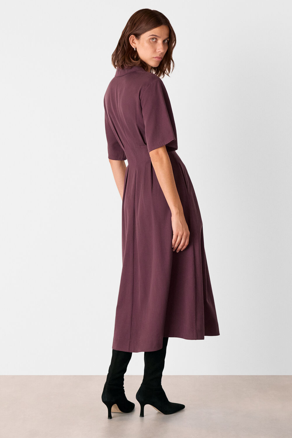 Plum Renee Button Shirt Dress