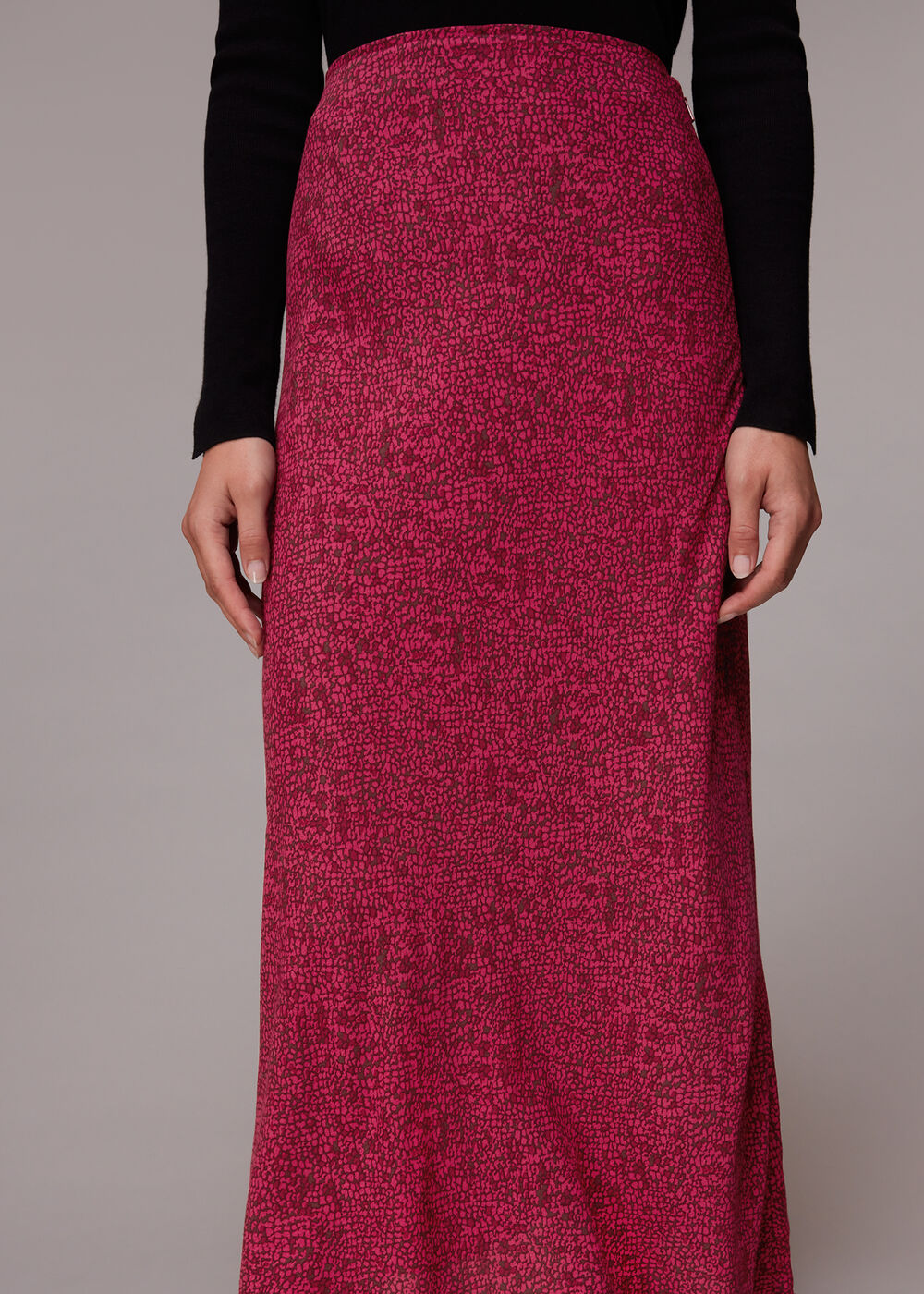 Abstract Snake Bias Cut Skirt
