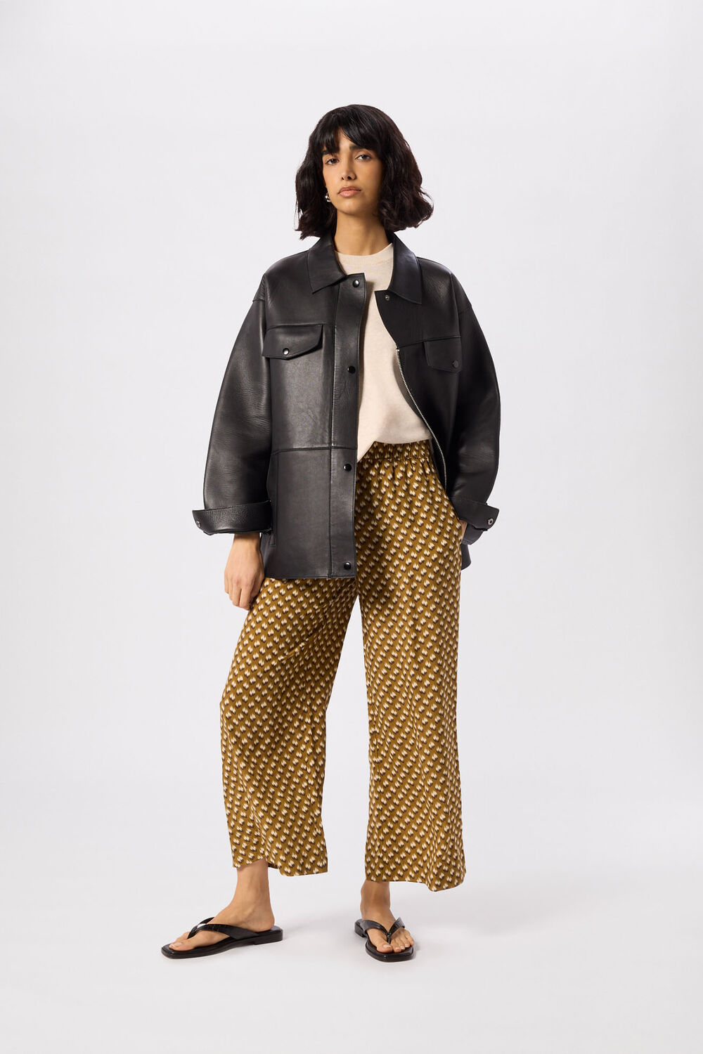 Petite Ikat Spot Crop Trouser