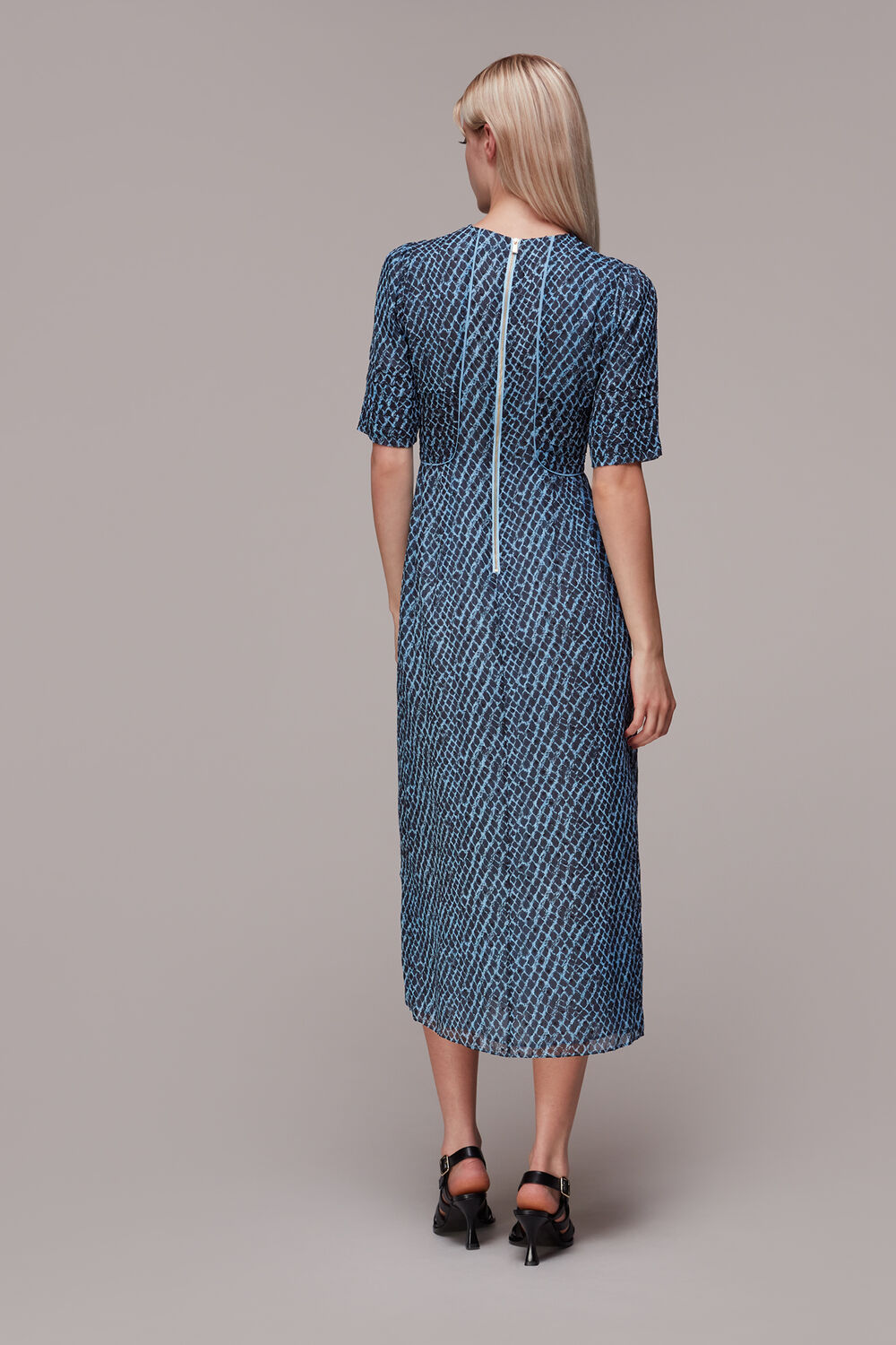 Brushed Geo Print Dobby Dress