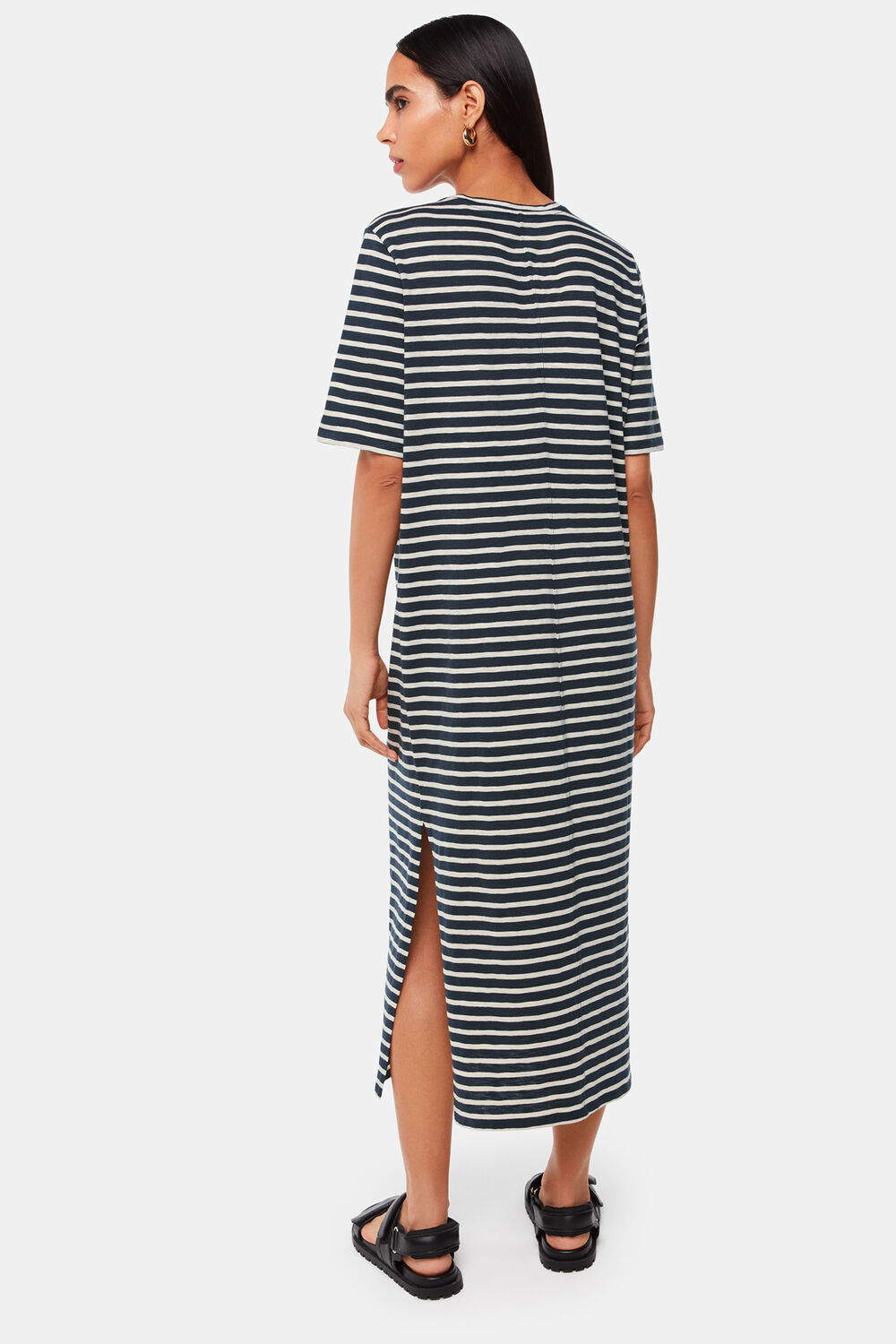 Blue Breton Stripe Jersey Dress