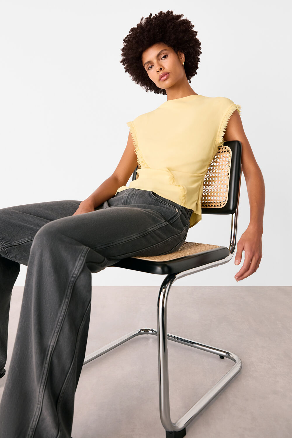 Toril Textured Trim Detail Top