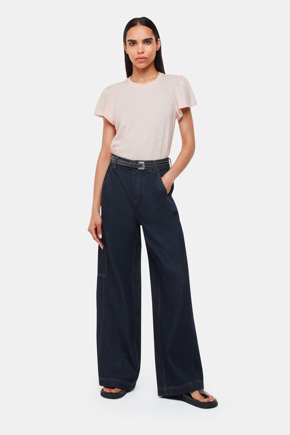 Cotton Frill Sleeve T-Shirt