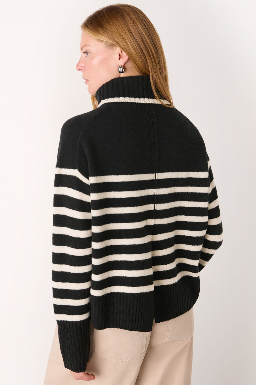 Stripe Wool Roll Neck