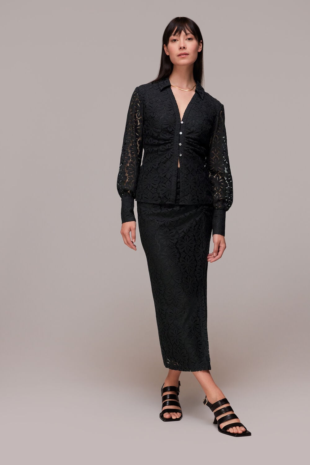 Black Amelia Lace Detail Shirt
