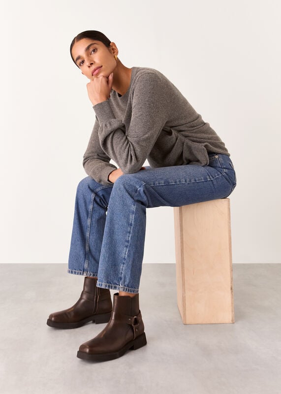 Taupe Side Ruched Knit Coord