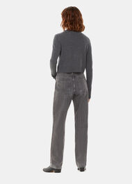 Washed Stripe Straight Jean