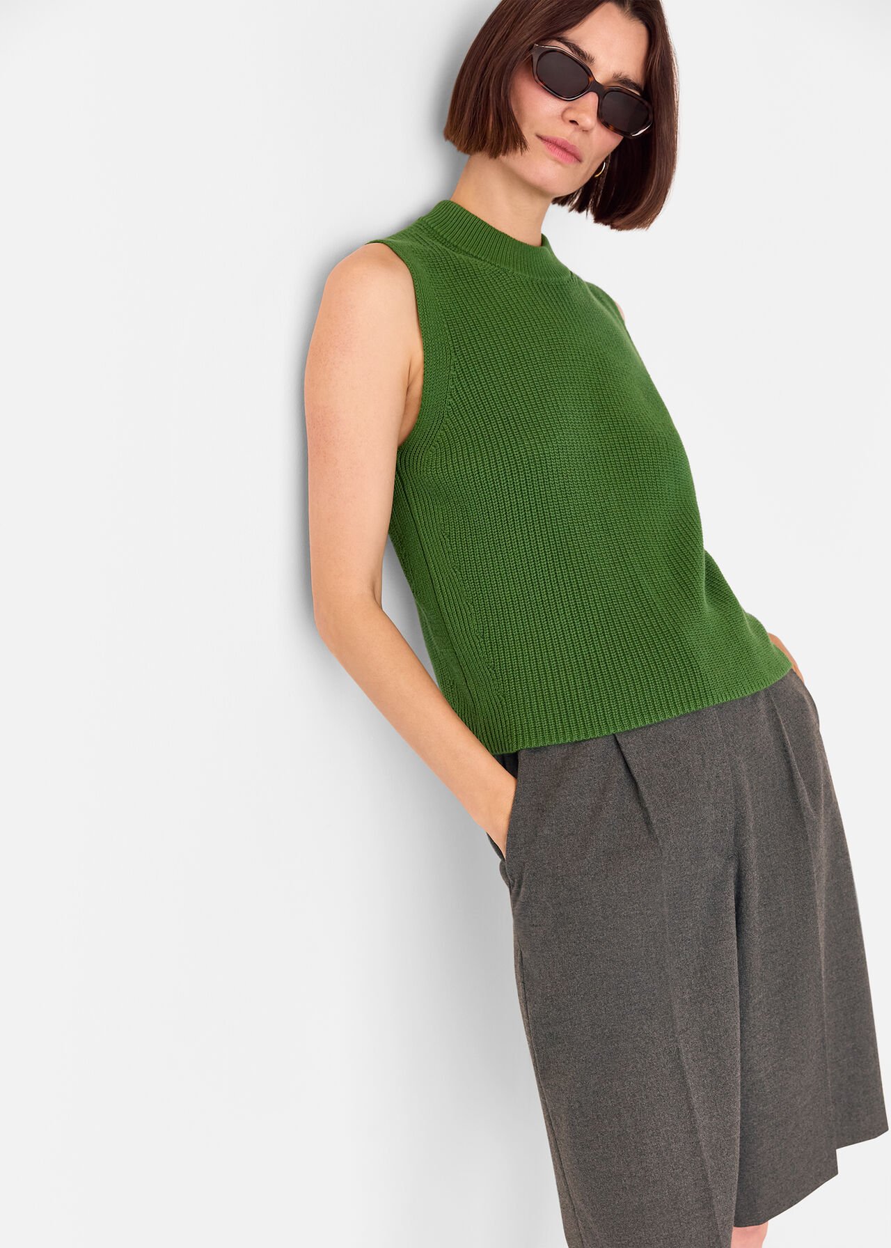 Cotton Back Detail Ribbed Tank
