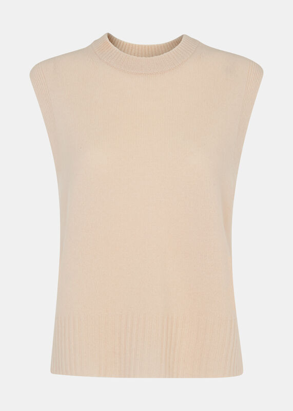 Ivory Wool Sleeveless Sweater Vest